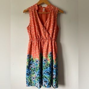 Floral & Polka dot Dress Size Small